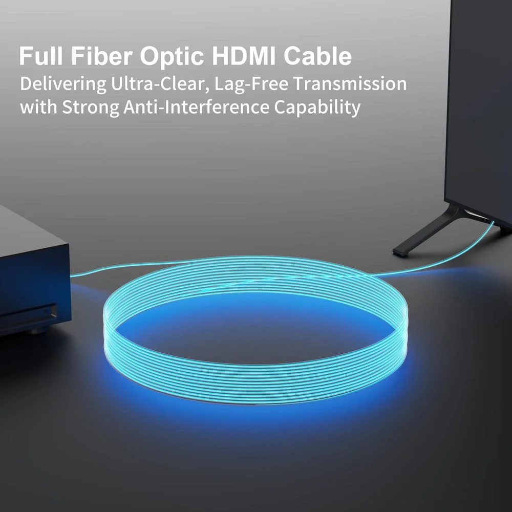 RUIPRO 8K HDMI 2.1 Cable 20FT Full Fiber Optic Detachable 48Gbps HDR eARC
